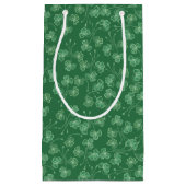 Dark Green Shamrocks Pattern Small Gift Bag (Front)