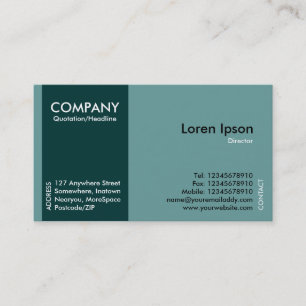 Dark Green SideBand - Green (669B9A) Business Card