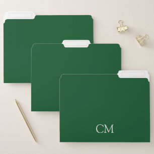 Dark green simple monogram file folder