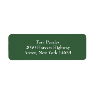 Dark Green Simple Plain Return Address Labels