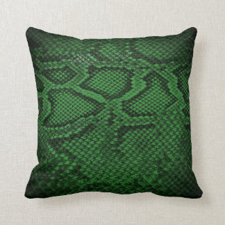 Dark Green Snakeskin pattern pillow 2