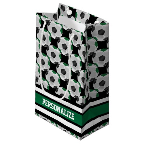 Dark Green Soccer Ball Collage Small Gift Bag