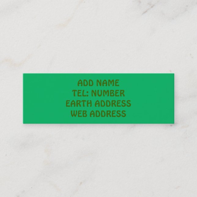 Dark Green solid color business card (Front)