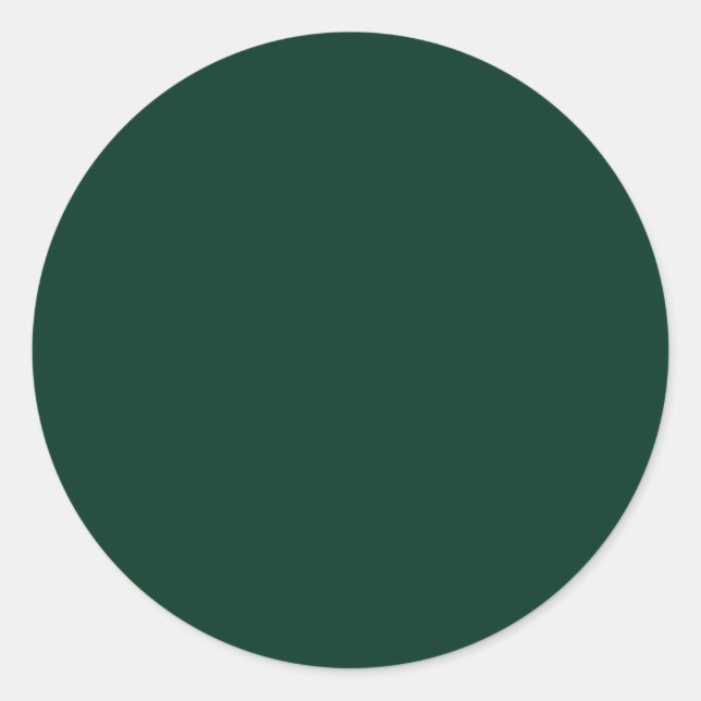 Dark Green Solid Color Classic Round Sticker (Front)