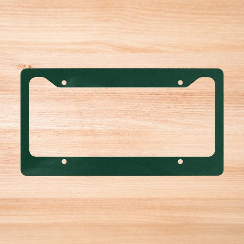 Dark Green Solid Color License Plate Frame