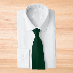 Dark Green Solid Color Neck Tie