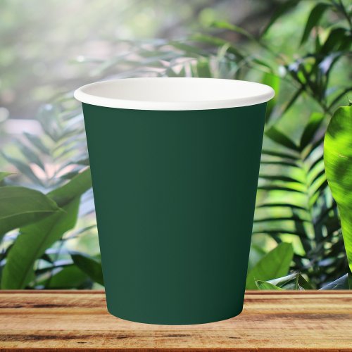Dark Green Solid Color Paper Cups