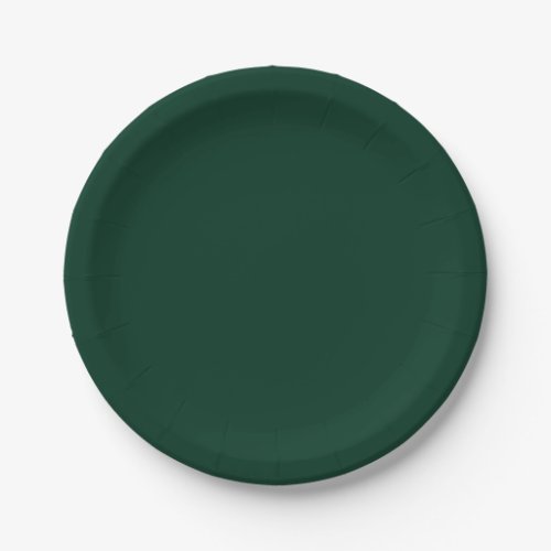 Dark Green Solid Color Paper Plates