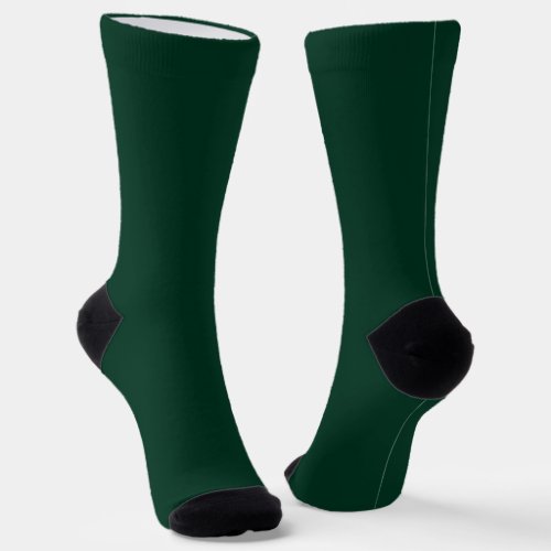 Dark Green Solid Color Socks