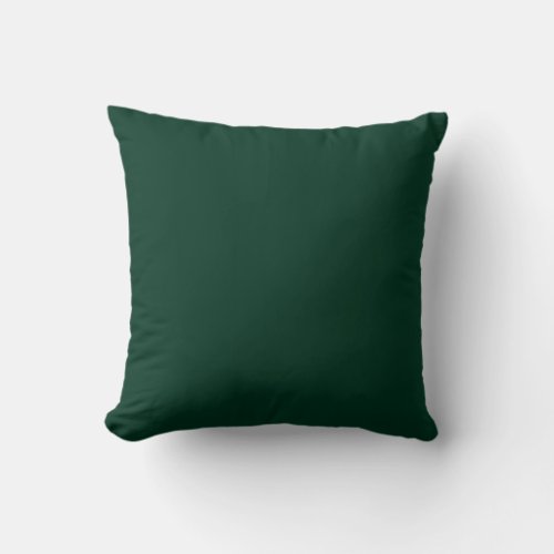 Dark Green Solid Color Throw Pillow