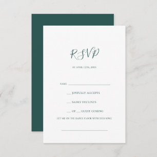 Dark Green Song Request RSVP Card