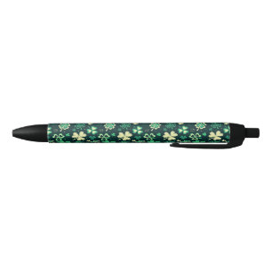 Dark green St Patrick lucky shamrock pattern Pen