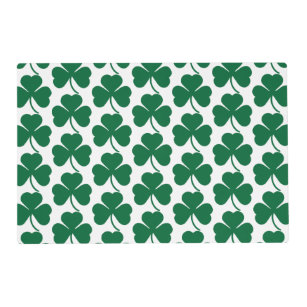 Embroidered Shamrock 4 Pieces 12x18 Inch Simhomsen Decorative Irish Clover Table Placemats for St Patrick’s Day and Spring 