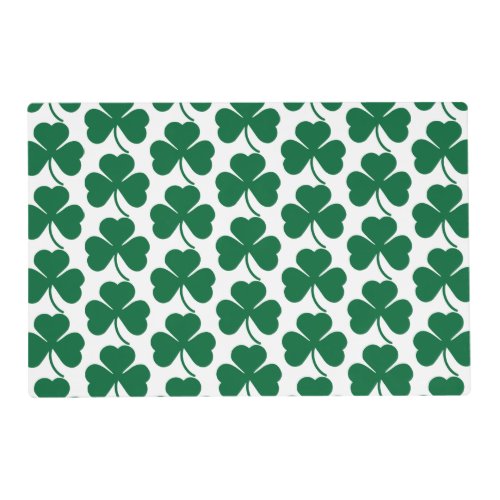 Dark Green St Patricks Day Shamrocks Laminated Placemat