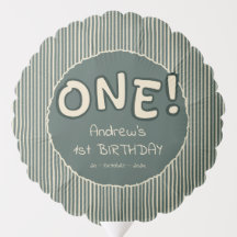 Dark Green Stripes 1st Birthday
