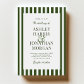 Dark Green Stripes Wedding Invitation