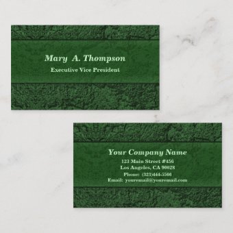 Dark Green Stucco Texture Business Card | Zazzle