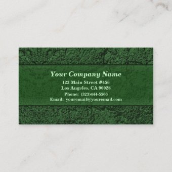Dark Green Stucco Texture Business Card | Zazzle