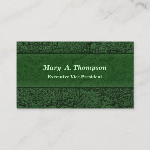 Customizable Dark Green Stucco Texture Business Card