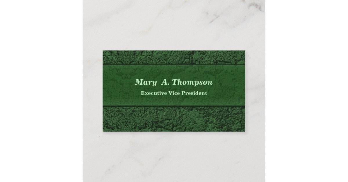 Dark Green Stucco Texture Business Card | Zazzle