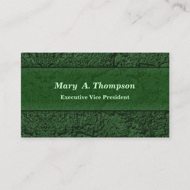 Dark Green Stucco Texture Business Card (Front)