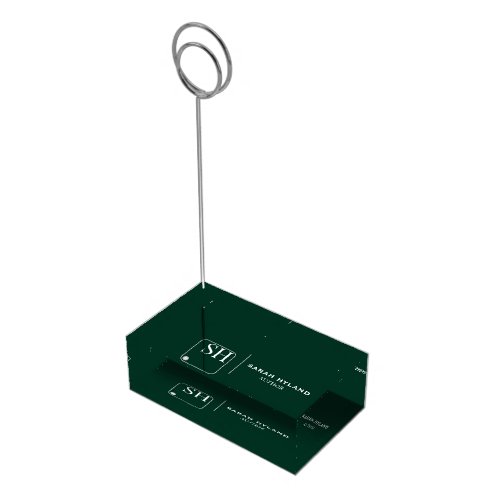 Dark Green Stylish Minimalist Table Card Holder