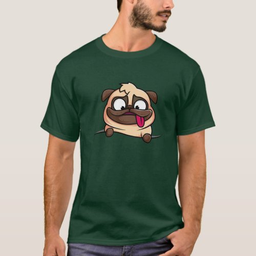  dark green t_shirt cute dog design casual wear