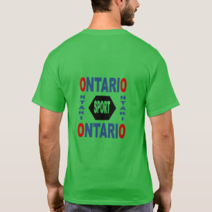 Dark green T-shirt with man's back ONTARIO SPORT
