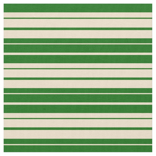 Dark Green & Tan Colored Striped Pattern Fabric (Close Up)