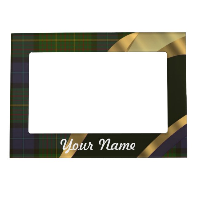 Dark green tartan magnetic picture frame (Front)