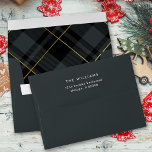 Dark Green Tartan Plaid Christmas Pre-addressed Envelope<br><div class="desc">Elevate your holiday greetings with our custom pre-addressed envelope, a blend of elegance and convenience. The interior boasts a classic dark green tartan plaid pattern, adorned with lavish gold accents, setting the stage for your heartfelt message. On the outside, the deep green envelope exudes sophistication, providing a dedicated space for...</div>