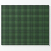 Festive Stylish Dark Forest Green Plaid Pattern Wrapping Paper