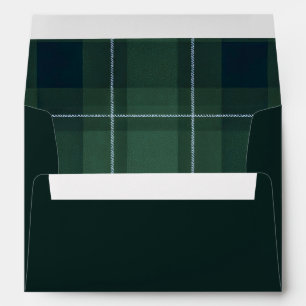 Dark Green Tartan Polo Plaid Vintage Christmas Envelope