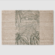 dark green & teal monstera leaves & lilies contour