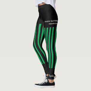 Dark Green Team/Club Fake Shorts Name Leggings