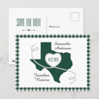 Dark Green Texas Curling Ribbon Save the Date