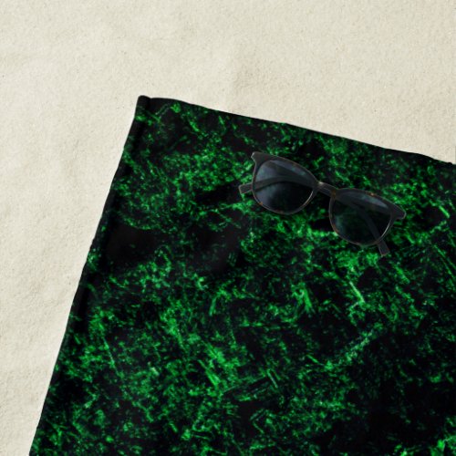 Dark green texture destroyed or corroded sponge beach towel