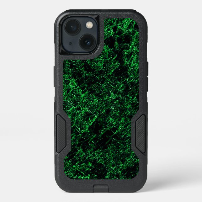 Dark green texture, destroyed or corroded sponge otterbox iPhone case (Back)