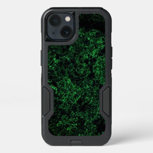 Dark green texture destroyed or corroded sponge iPhone 13 case