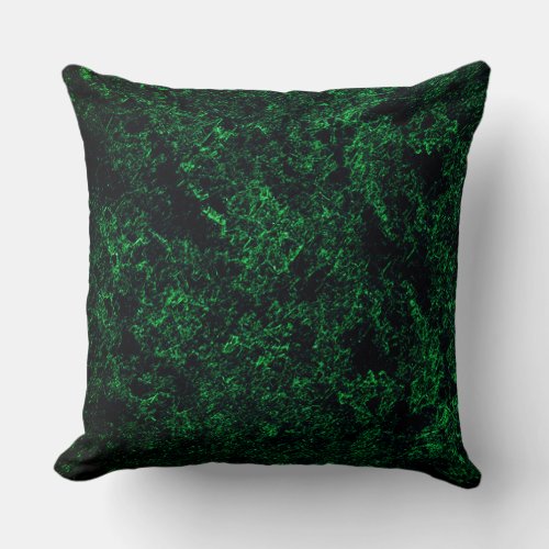 Dark green texture destroyed or corroded sponge throw pillow