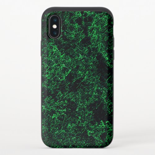 Dark green texture destroyed or corroded sponge iPhone x slider case