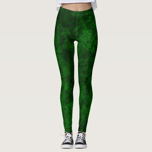 Dark green texture textured suede marble granite s leggings (Front)
