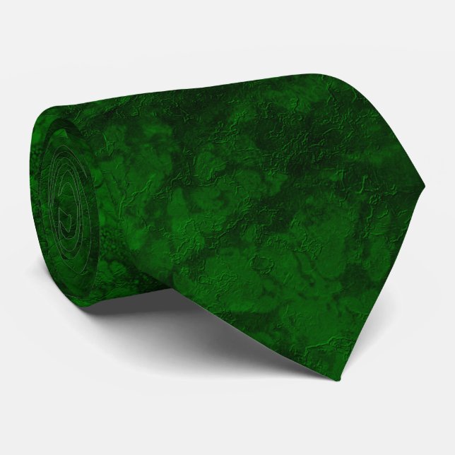Dark green texture textured suede marble granite s neck tie (Rolled)