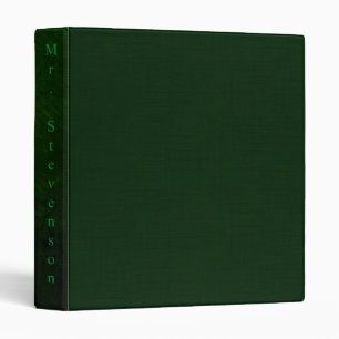 Dark green textured 3 ring binder