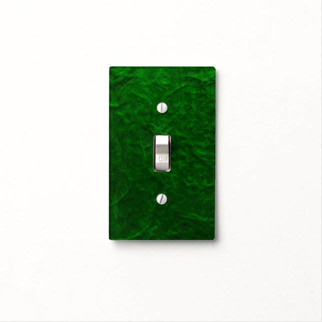 Dark Green Textured Paper Light Switch Cover (In Situ)