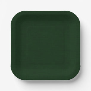 Dark green textured paper plates