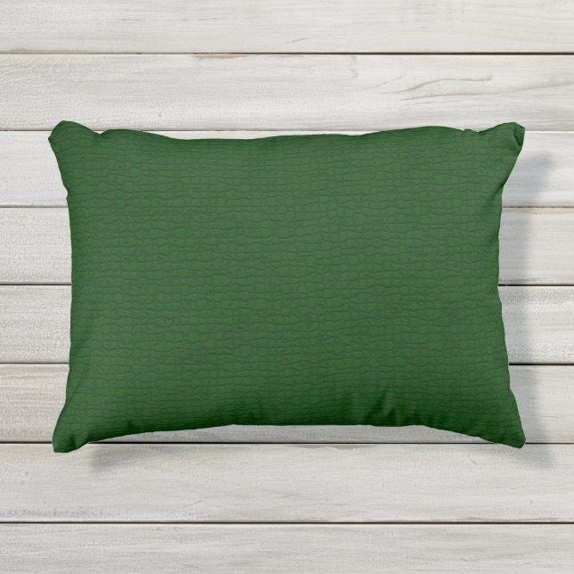 Dark Green Textured Pattern Outdoor Patio Outdoor Pillow (Front)