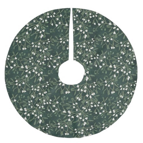 Dark Green Timeless Traditional Mistletoe Brushed Polyester Tree Skirt