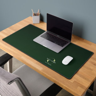 Dark green to black Business logo Company brand Desk Mat