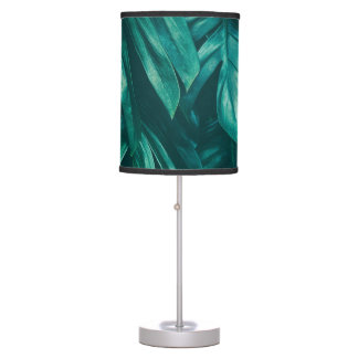 Dark green, tropical jungle foliage. table lamp